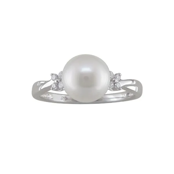 White Gold Pearl and Diamond Ring Duke's Jewelers Springville, UT