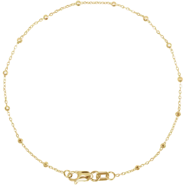 Yellow Gold Beaded Chain Bracelet Duke's Jewelers Springville, UT