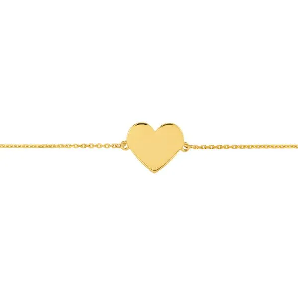 14K Yellow Gold Heart Bracelet Image 3 Duke's Jewelers Springville, UT