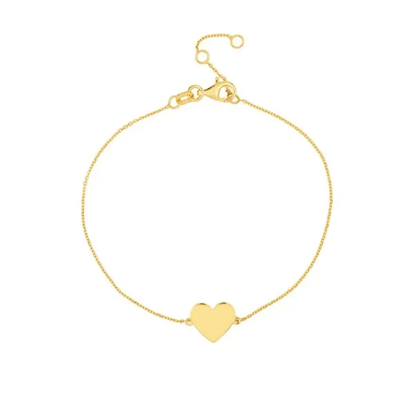 14K Yellow Gold Heart Bracelet Duke's Jewelers Springville, UT