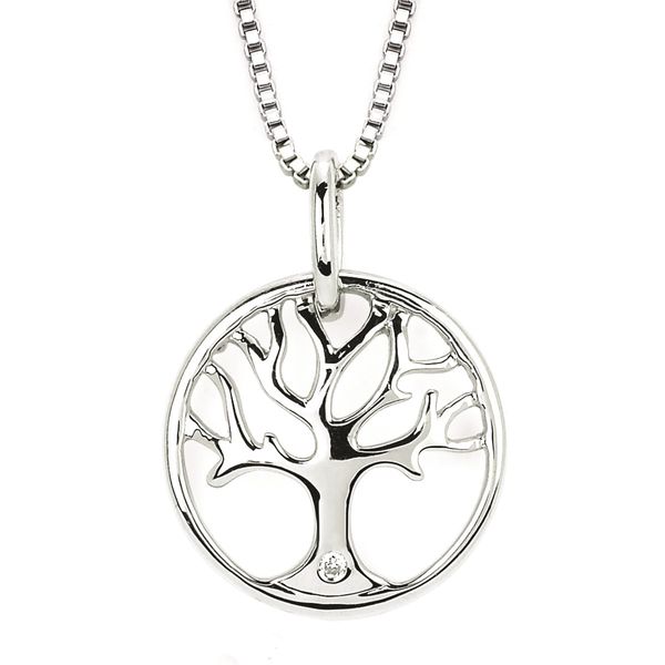 Tree of Life Diamond Necklace in Sterling Silver -- .01CTW Duke's Jewelers Springville, UT