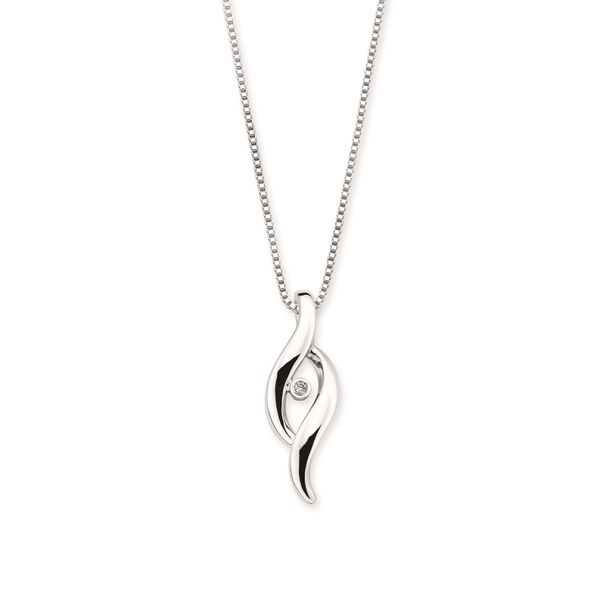 Sterling Silver Diamond Flame Necklace Duke's Jewelers Springville, UT