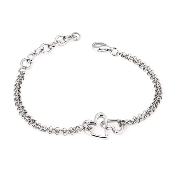 Sterling Silver Interlocking Heart Bracelet – 0.01 CTW Duke's Jewelers Springville, UT