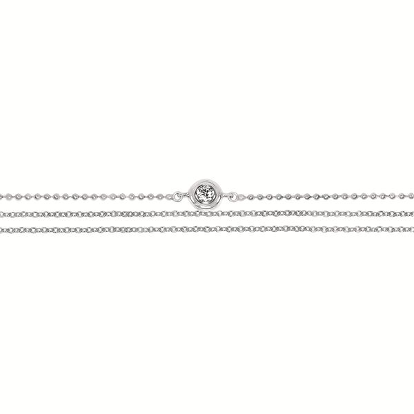 Three-Strand Bezel-Set Diamond Bracelet in Sterling Silver Duke's Jewelers Springville, UT