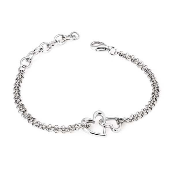 Sterling Silver Interlocking Heart Bracelet – 0.01 CTW Duke's Jewelers Springville, UT