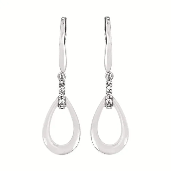 Sterling Silver Diamond Drop Earrings Duke's Jewelers Springville, UT