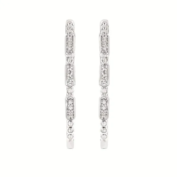 Sterling Silver Diamond Hoop Earrings Duke's Jewelers Springville, UT