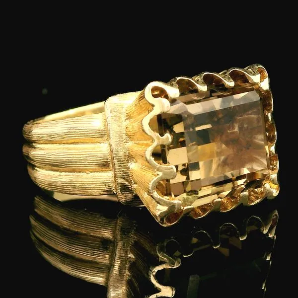 Vintage 14k Yellow Gold Smokey Quartz Ring Image 2 Duke's Jewelers Springville, UT