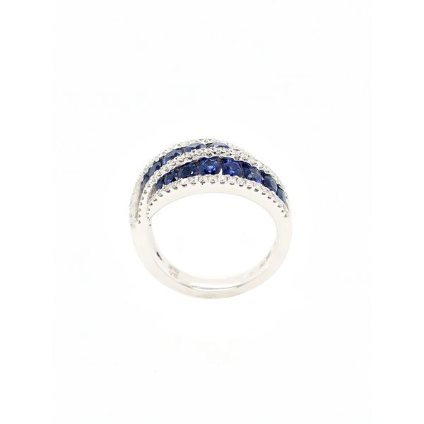 14K White Gold Sapphire and Diamond Ring Image 2 Elgin's Fine Jewelry Baton Rouge, LA