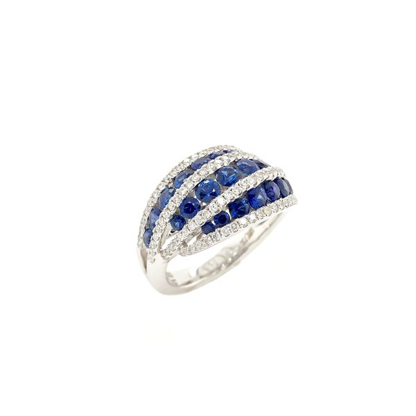14K White Gold Sapphire and Diamond Ring Elgin's Fine Jewelry Baton Rouge, LA