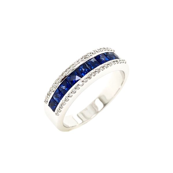 14K White Gold Sapphire and Diamond Ring Elgin's Fine Jewelry Baton Rouge, LA