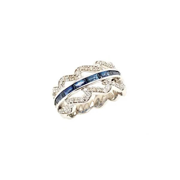 14K White Gold Sapphire and Diamond Ring Elgin's Fine Jewelry Baton Rouge, LA