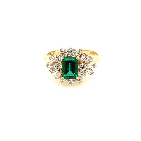 14K Yellow Gold Emerald and Diamond Ring Elgin's Fine Jewelry Baton Rouge, LA