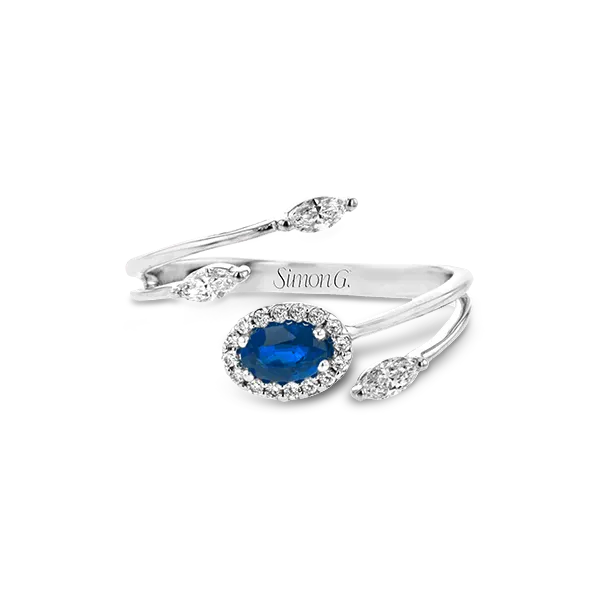 18K White Gold Sapphire and Diamond Fashion Ring Image 2 Elgin's Fine Jewelry Baton Rouge, LA