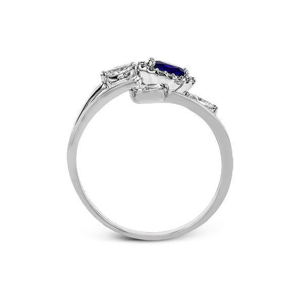 18K White Gold Sapphire and Diamond Fashion Ring Image 3 Elgin's Fine Jewelry Baton Rouge, LA