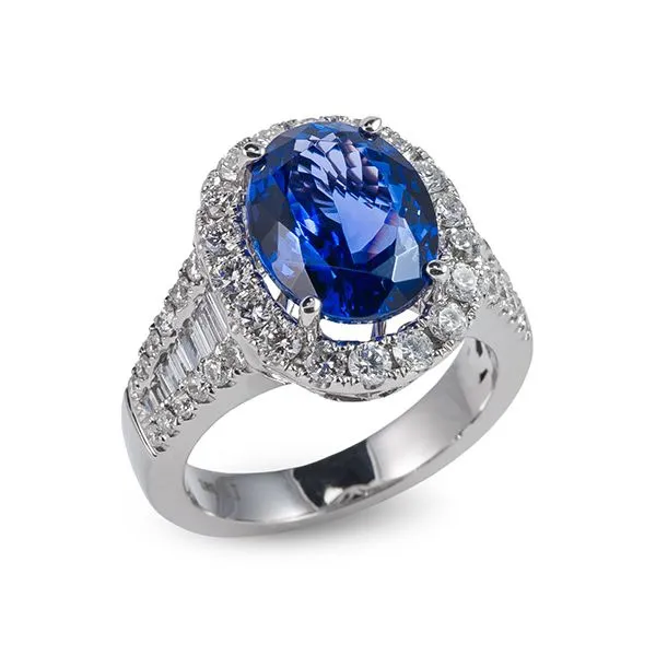 18K White Gold Tanzanite and Diamond Ring Elgin's Fine Jewelry Baton Rouge, LA