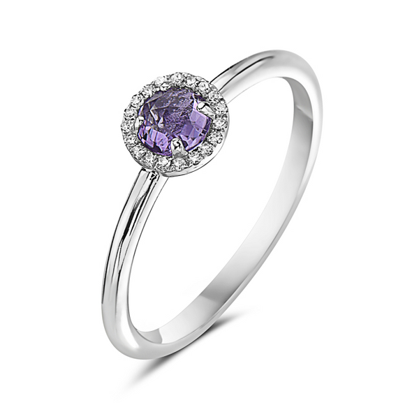 14 Karat White Gold Amethyst Ring Elgin's Fine Jewelry Baton Rouge, LA