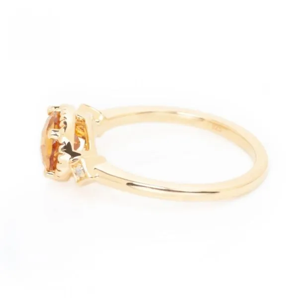 14K Yellow Gold Oval Citrine East to West Ring Image 2 Elgin's Fine Jewelry Baton Rouge, LA
