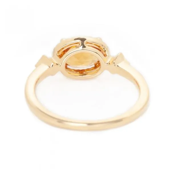 14K Yellow Gold Oval Citrine East to West Ring Image 3 Elgin's Fine Jewelry Baton Rouge, LA