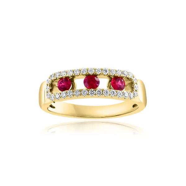 14K White Gold Ruby Diamond Fashion Ring Elgin's Fine Jewelry Baton Rouge, LA