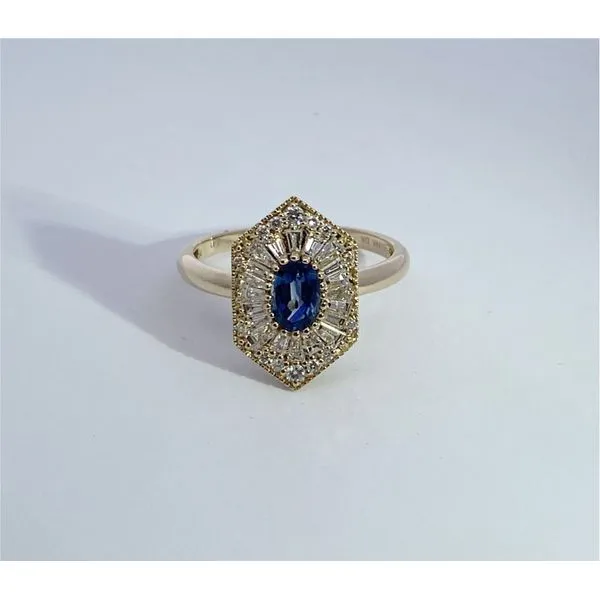 14K Yellow Gold Sapphire & Diamond Ring Elgin's Fine Jewelry Baton Rouge, LA