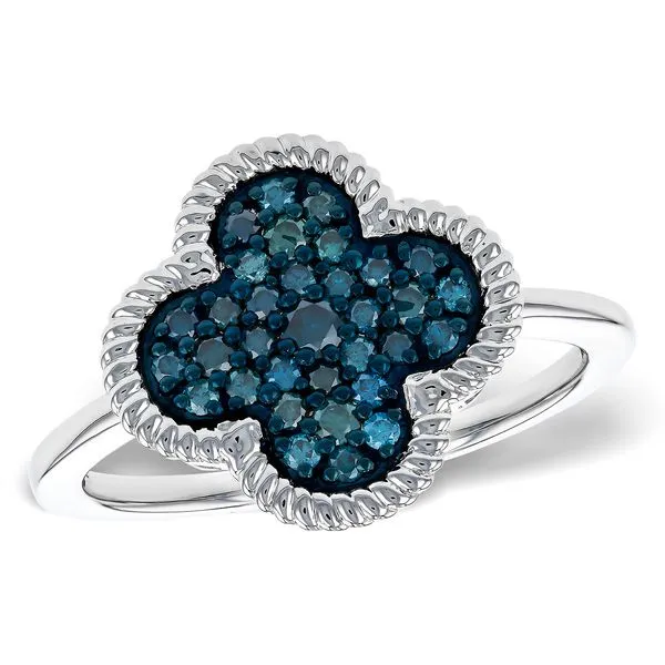Blue Diamond Clover Ring Elgin's Fine Jewelry Baton Rouge, LA