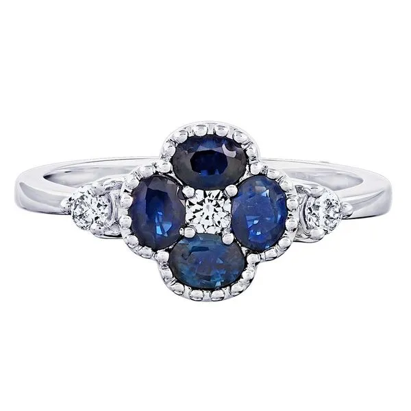 Sapphire Diamond Clover Ring Elgin's Fine Jewelry Baton Rouge, LA