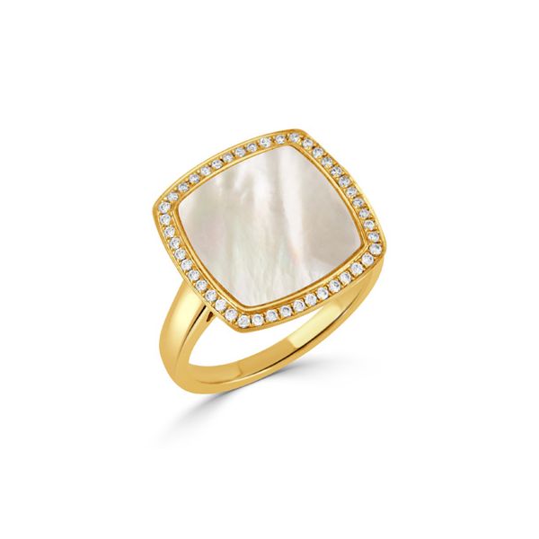 18kt Yellow Gold Mother of Pearl Square Ring Elgin's Fine Jewelry Baton Rouge, LA