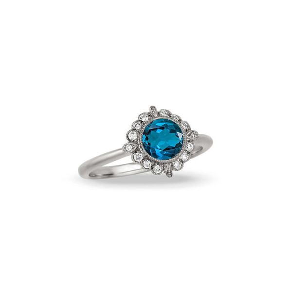 18k White Gold London Blue Topaz Ring Elgin's Fine Jewelry Baton Rouge, LA