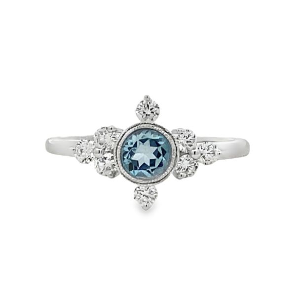 18k White Gold Sky Blue Topaz & Diamond Ring Elgin's Fine Jewelry Baton Rouge, LA