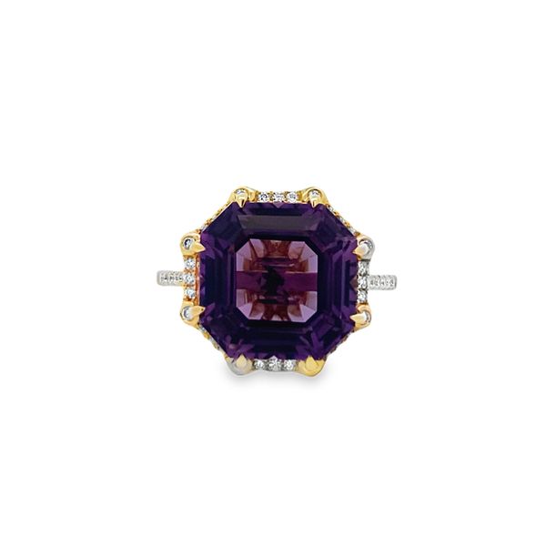 Asscher Cut Amethyst & Diamond Ring Elgin's Fine Jewelry Baton Rouge, LA