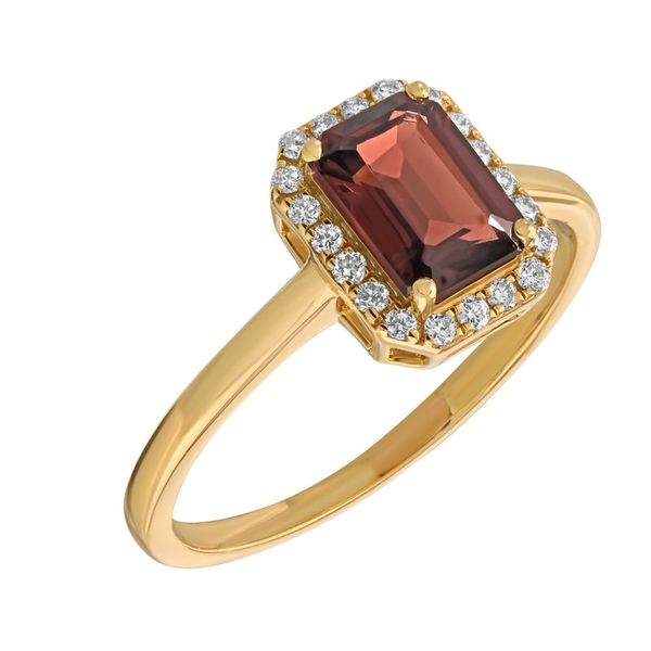 Emerald Cut Garnet January Brithstone Ring Image 2 Elgin's Fine Jewelry Baton Rouge, LA
