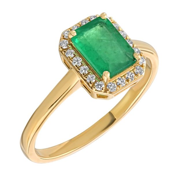 Emerald Cut Emerald May Birthstone Ring Image 2 Elgin's Fine Jewelry Baton Rouge, LA