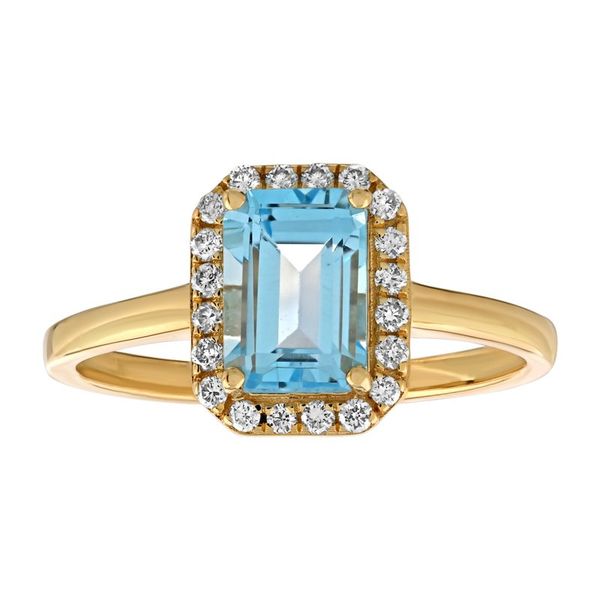 Emerald Cut Blue Topaz December Birthstone Ring Elgin's Fine Jewelry Baton Rouge, LA