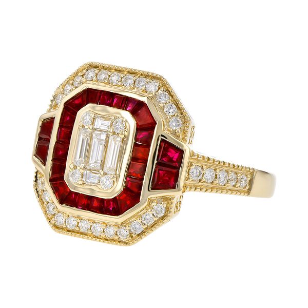 Ruby & Diamond Mosaic Ring Elgin's Fine Jewelry Baton Rouge, LA