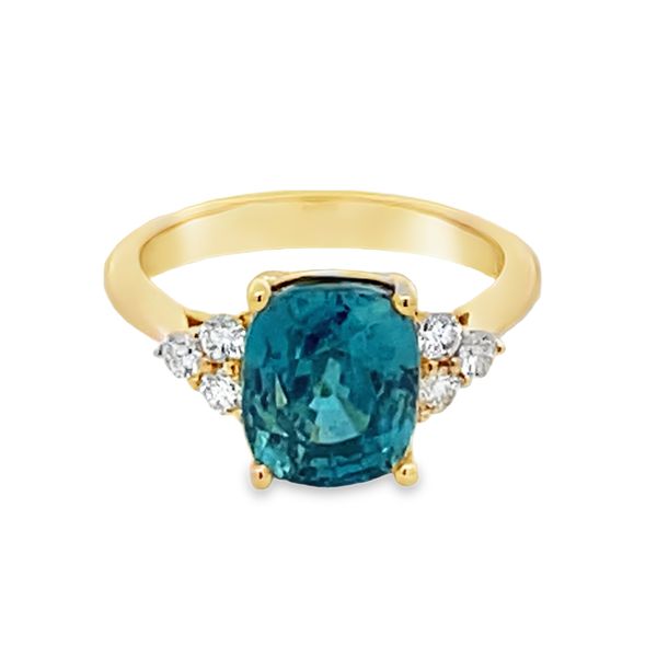 Blue Zircon & Diamond Ring Elgin's Fine Jewelry Baton Rouge, LA
