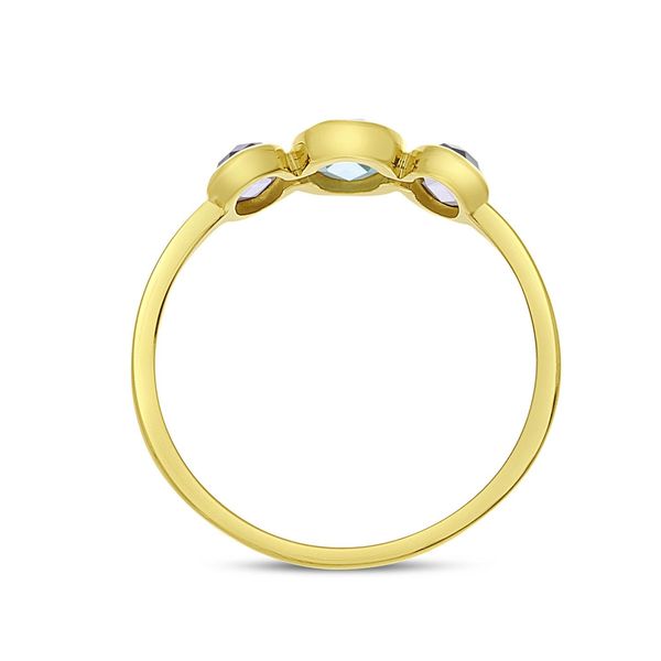 14kt Yellow Gold Oval Blue Topaz and Amethyst Ring Image 3 Elgin's Fine Jewelry Baton Rouge, LA