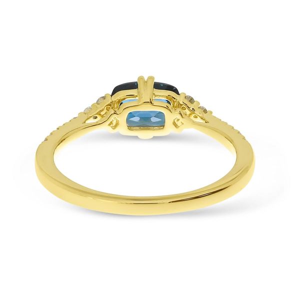 14kt Yellow Gold London Blue Topaz and Diamond Ring Image 3 Elgin's Fine Jewelry Baton Rouge, LA