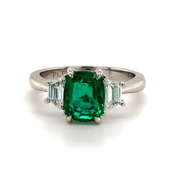 Platinum Emerald and Diamond Ring Elgin's Fine Jewelry Baton Rouge, LA