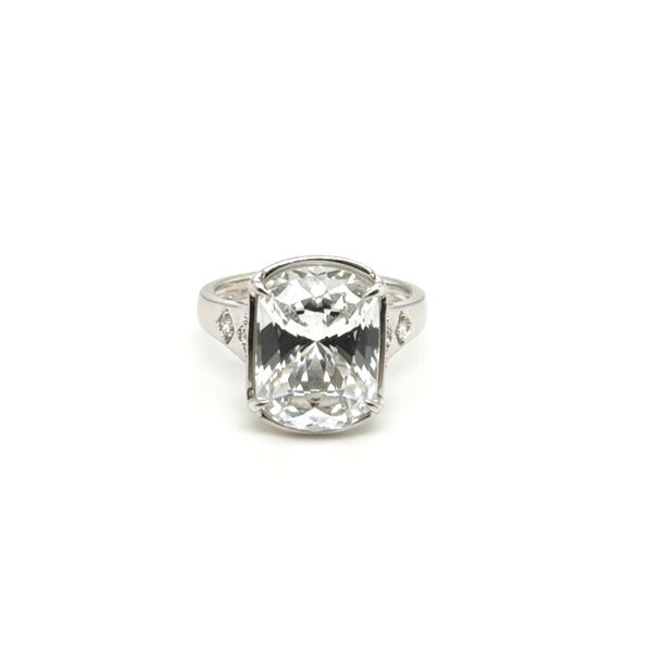 18kt White Gold Colorless Topaz and Diamond Ring Elgin's Fine Jewelry Baton Rouge, LA