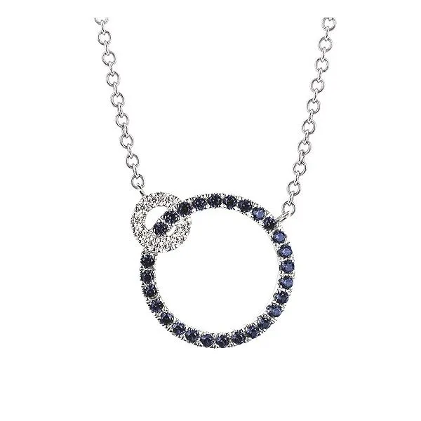 Interlocking Circles Diamond and Sapphire Pendant Elgin's Fine Jewelry Baton Rouge, LA