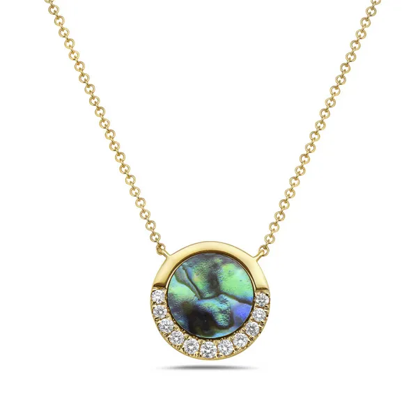 14 Karat Yellow Gold Abalone Necklace Elgin's Fine Jewelry Baton Rouge, LA