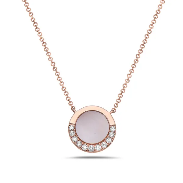 14 Karat Rose Gold Mother of Pearl Necklace Elgin's Fine Jewelry Baton Rouge, LA