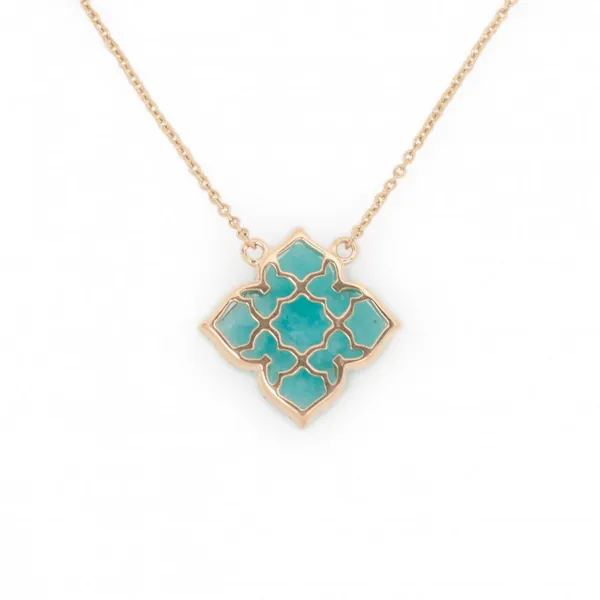 Clover Shape Amazonite Necklace Image 2 Elgin's Fine Jewelry Baton Rouge, LA