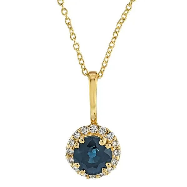 10K Yellow Gold Blue Sapphire Birthstone Necklace Elgin's Fine Jewelry Baton Rouge, LA