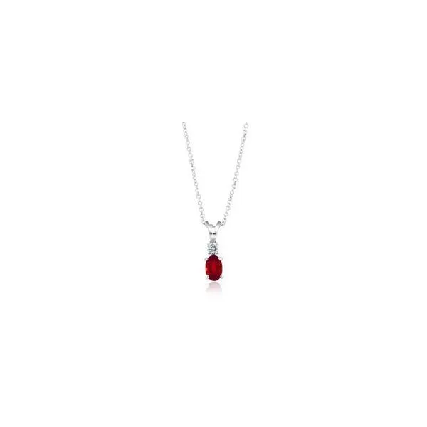 14K White Gold Ruby & Diamond Pendant Elgin's Fine Jewelry Baton Rouge, LA