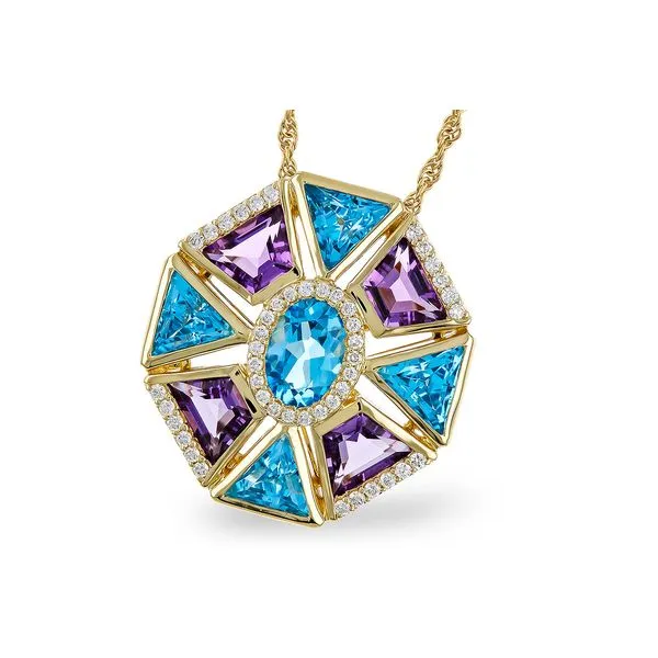 14K Yellow Gold Geometric Gemstone Pendant Elgin's Fine Jewelry Baton Rouge, LA