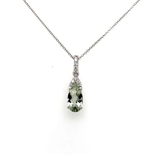 14K White Gold Green Amethyst Pendant Elgin's Fine Jewelry Baton Rouge, LA