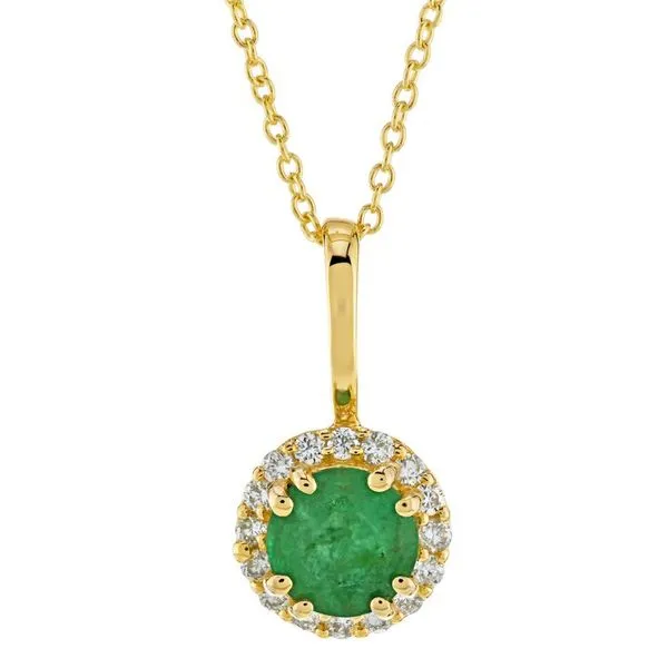 10K Yellow Gold Emerald Birthstone Necklace Elgin's Fine Jewelry Baton Rouge, LA