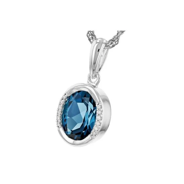 Bezel London Blue Topaz Pendant Image 2 Elgin's Fine Jewelry Baton Rouge, LA